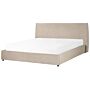 Ottoman Bed Taupe Velvet Upholstery Eu Super King Size 6ft Large Classic Headboard Storage Function Wooden Slats