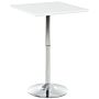 Homcom Square Height Adjustable Bar Table Counter Pub Desk With Metal Base For Home Bar, White