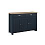 Highgate 3 Door 2 Drawer Sideboard Navy Blue & Oak