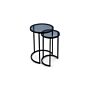 Chicago Round Nesting Side Tables Smoked Glass