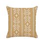 Scatter Cushion Beige And White Cotton 45 X 45 Cm Geometric Pattern Handmade Removable Cover With Filling