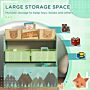 Zonekiz Kids Storage Units With 6 Fabric Bins, Childrens Toy Storage Organiser, 63 X 30 X 66cm, Green