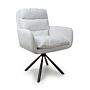 Cassidy Corduroy White Swivel Chair