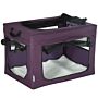 Pawhut Pet Carrier Portable Cat Carrier Foldable Dog Bag For Miniature Dogs, 60 X 42 X 42 Cm, Purple