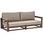 Garden Sofa Dark Wood And Taupe Acacia Wood Outdoor 2 Seater With Cushions Modern Design Beliani