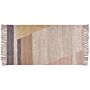 Area Rug Carpet Brown Jute Geometric Pattern 80 X 150 Cm Cm