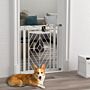 Pawhut Pressure Fit Stair Gate, Dog Gate, With Auto Closing Door, Double Locking, Easy Installation, Openings 74-80cm - White