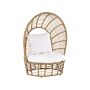 Basket Chair Beige Rattan Sitting Cushion High Backrest Boho Terrace