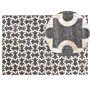 Area Rug Grey And Beige Jacquard Cowhide Leather Puzzle Geometric Pattern Retro 140 X 200 Cm