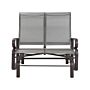 Garden Rocking Bench Brown Aluminium Frame Outdoor 2 Seater Beliani