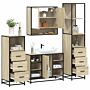 Vidaxl 4 Piece Bathroom Furniture Set Sonoma Oak Engineered Wood