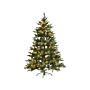 Artificial Christmas Tree Green Synthetic 180 Cm Hinged Branches Led Fairy Lights Holiday