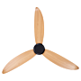 Ceiling Fan Metal Black Light Wood Effect Speed Control