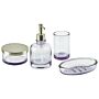 4-piece Bathroom Accessories Set Violet Glass Glam Soap Dispenser Soap Dish Toothrbrush Holder Cup