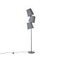 Floor Lamp Grey Metal 164 Cm Triple Polyester Classic Shade