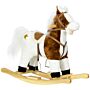 Homcom Rocking Horse With Music Sound, Ride On Horse With Saddle Gift For 3-6 Years Old Girl And Boy, Brown