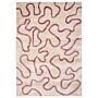 Area Rug Beige And Pink Viscose And Wool Abstract Pattern 160 X 230 Cm