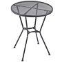 Outsunny 60cm Garden Round Table Metal Outside Bistro Table With Mesh Tabletop For Garden Balcony Deck, Dark Grey