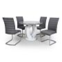 Neptune Round & 4 Callisto Grey Dining Set