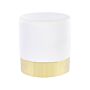 Footstool White Velvet Round Dressing Pouffe Glam Stool With Gold