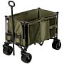 Outsunny Folding Garden Trolley On Wheels, Collapsible Camping Trolley, Outdoor Utility Wagon With Steel Frame And Oxford Fabric, Green