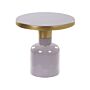 Side Table Purple Brass Iron 45 X 45 X 45 Cm Round Top Oval Shape Coffee End Console