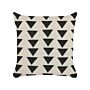 Scatter Cushion Beige And Black Cotton 45 X 45 Cm Triangle Geometric Pattern Handmade Removable Cover With Filling