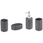 Bathroom Accessories Set Dark Grey Ceramic Minimalistic Soap Dispenser Toothbrush Holder Tumbler