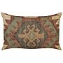 Scatter Cushion Multicolour Jute Cotton 30 X 50 Cm Geometric Pattern Handmade Removable Cover With Filling