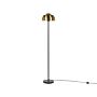 Floor Lamp Gold With Black Metal Round Base Dome Shade Glam Ambient Light Living Room Lightning