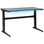 Gaming Desk Black Mdf Metal Legs Rectangular 120 X 60 Cm With Rgb Lights Modern Design Home Office Furniture