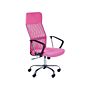 Executive Office Chair Pink Mesh And Faux Leather Gas Lift Height Adjustable Full Swivel And Tilt