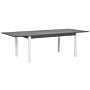 Garden Table Grey Aluminium 75 X 168 / 248 X 100 Cm Extendable Top Outdoor Dining Table