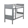 Bunk Bed Grey Rubberwood Eu Single Size 3ft 90 X 200 Cm High Sleeper Children Kids Bedroom Ladder Slats