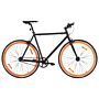 Vidaxl Fixed Gear Bike Black And Orange 700c 55 Cm