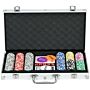 Sportnow 300pcs Poker Chips Set Poker Set With Mat And Chips, 2 Card Decks, Dealer, 5 Dices