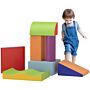 Homcom 7 Piece Soft Soft Play Set For Toddlers 1-3 Years, Multicoloured