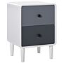 Homcom Modern Side Cabinet Nightstand Home Organizer With 2 Storage Drawer Unit