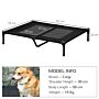 Pawhut Large Elevated Dog Bed Cat Elevated Lifted Cooling Portable Camping Basket Outdoor Indoor Mesh Pet Cot Metal Frame, Black