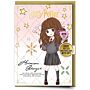 Harry Potter Hemione Greetings Card With Badge