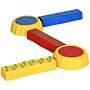 Outsunny 5pcs Kids Balance Beam, Balance Bridge With Non-slip Surface & Bottom, Stackable Stepping Stones For Toddler, Strength Coordination Training