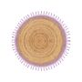 Area Rug Beige And Purple Round 140 Cm Boho Rustic Spiral Braided Plaited Handmade Natural Jute