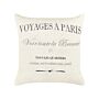 Set Of 2 Decorative Cushions White Linen Cotton 50 X 50 Cm Decorative Caption Classic