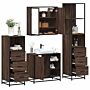 Vidaxl 4 Piece Bathroom Furniture Set Brown Oak Engineered Wood