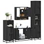 Vidaxl 4 Piece Bathroom Furniture Set Black Engineered Wood