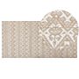 Area Rug Beige Jute 80 X 150 Cm Rectangular With Geometric Pattern Flat Weave