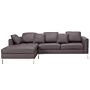 Corner Sofa Brown Leather Upholstered L-shaped Right Hand Orientation Beliani