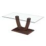 Capri Coffee Table Clear Glass Walnut