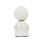 Table Lamp White Glass Round Shade Marble Base Nightstand Single Light Modern Design Home Accessories Living Room Beliani