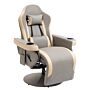 Homcom Manual Recliner Chair Armchair Pu Leather Lounge Chair W/ Adjustable Leg Rest, 135° Reclining Function, 360° Swivel, Grey